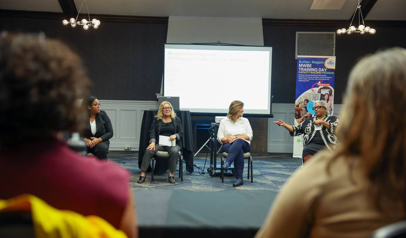 RFP panel speaking to Capacity Building Program participants